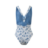 Marina One Piece Aquarela Beige/Azul