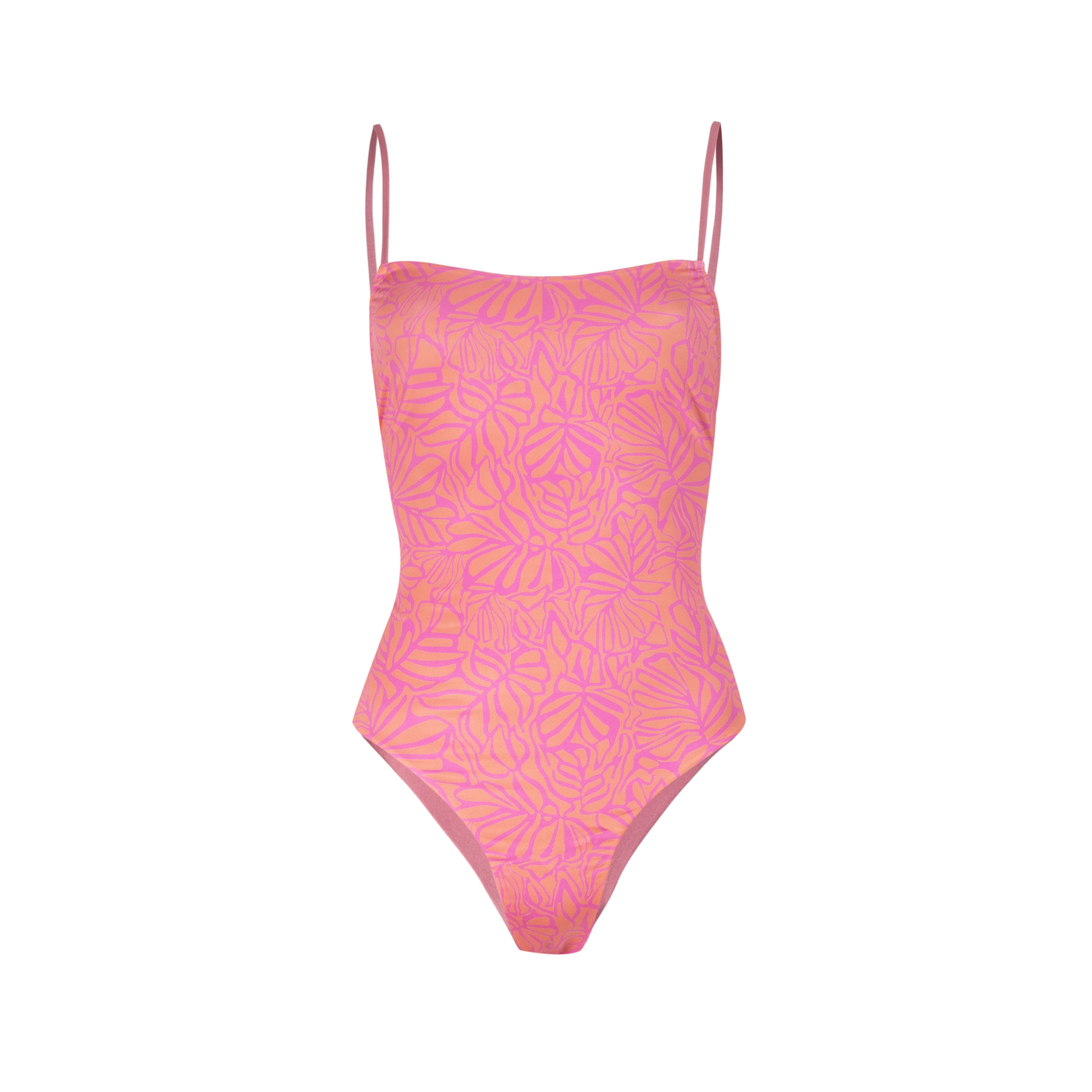 Kaia One Piece Leaves Fucsia/Naranja