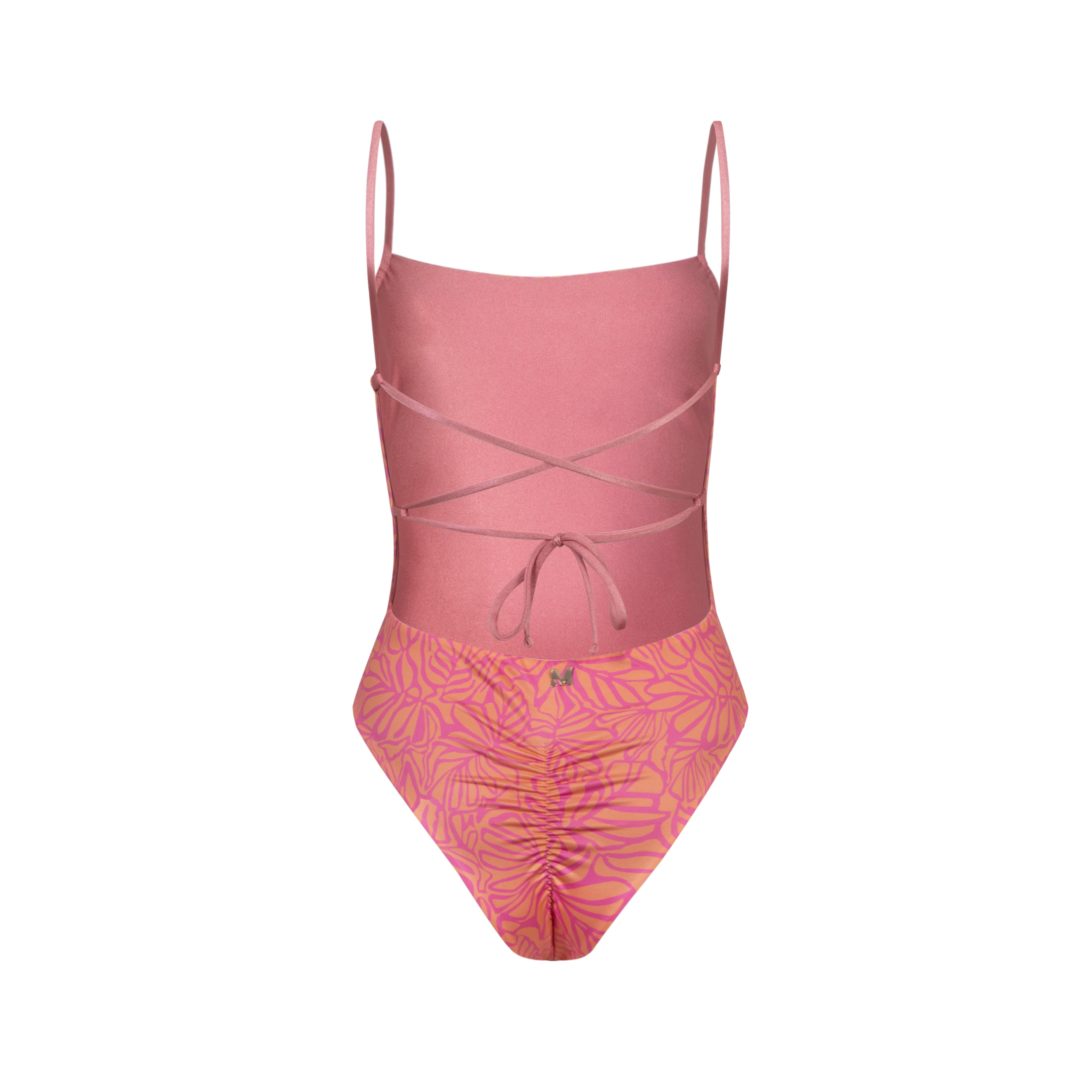 Kaia One Piece Leaves Fucsia/Naranja