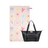 Pack Weekender Floral Negro + Toalla Postales Multicolor