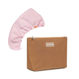 Pack Turbante Kala Rosado + Neceser Victoria Mini Camel