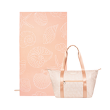 Pack Weekender Leaves Coral/Amarillo + Toalla Olas Fucsia