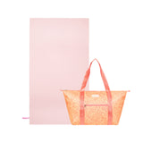 Pack Weekender Leaves Coral/Amarillo + Toalla Essential Palo Rosa