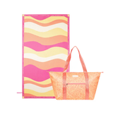 Pack Weekender Leaves Coral/Amarillo + Toalla Olas Fucsia