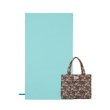 Pack Totebag Amanda Palmas + Toalla Essential Turquesa